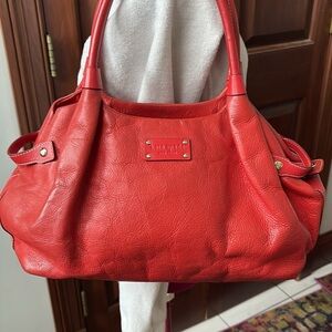 Kate Spade  Satchel   Shoulder bag beautiful pebbled, leather in red orange